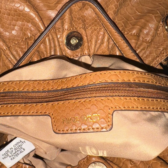 Nine West Shoulder Handbag Faux Leather w/ Tassels Brown - Picture 2 of 6